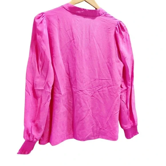 Lilly Pulitzer Pink Smocked Blouse Medium EUC - Picture 5 of 8